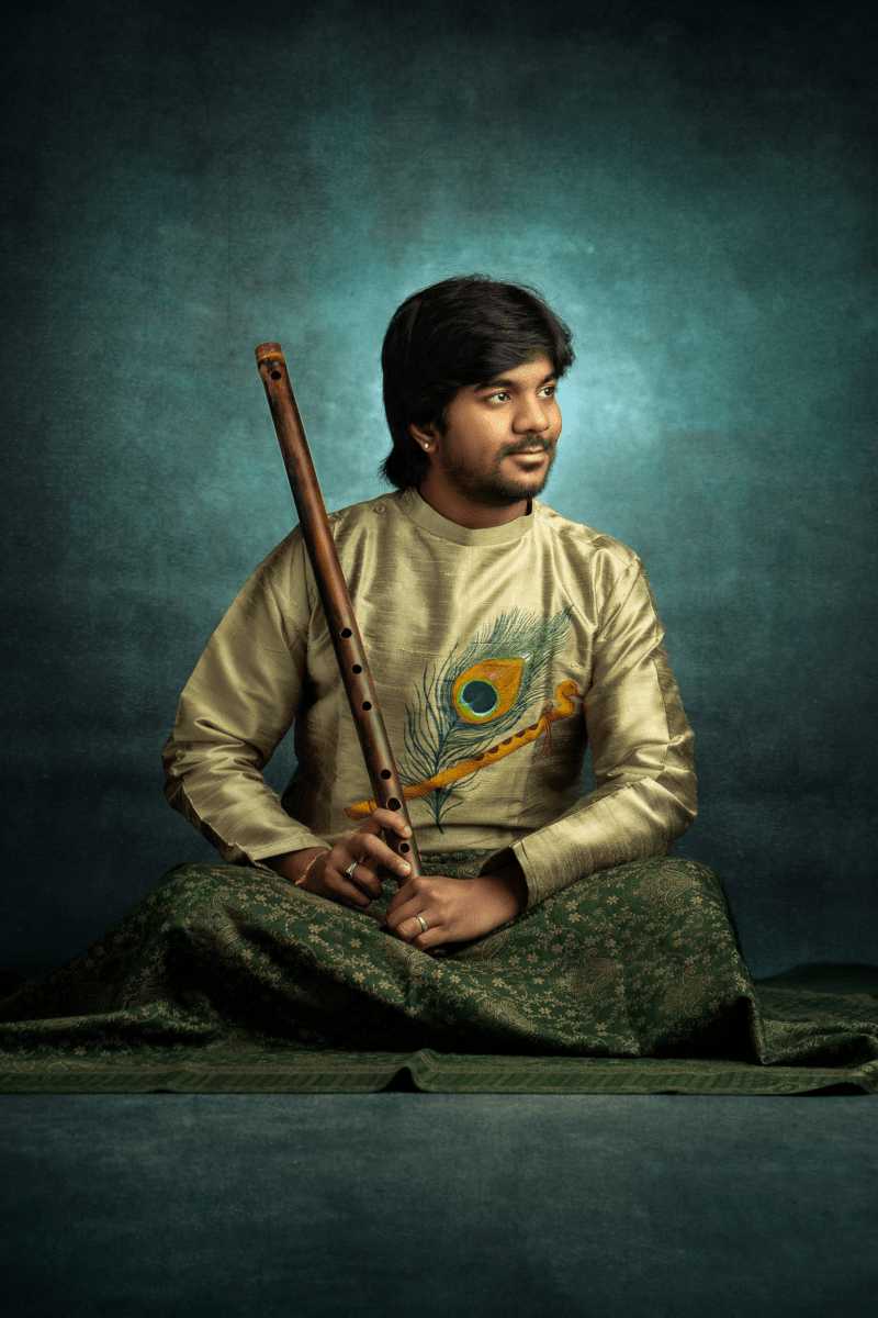 Flute J.A. Jayanth - image of musician holding flute